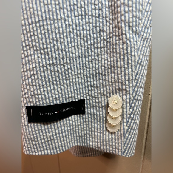 NWT Tommy Hilfiger Ethan Double Vent Seersucker Blazer/Coat - Picture 6 of 8